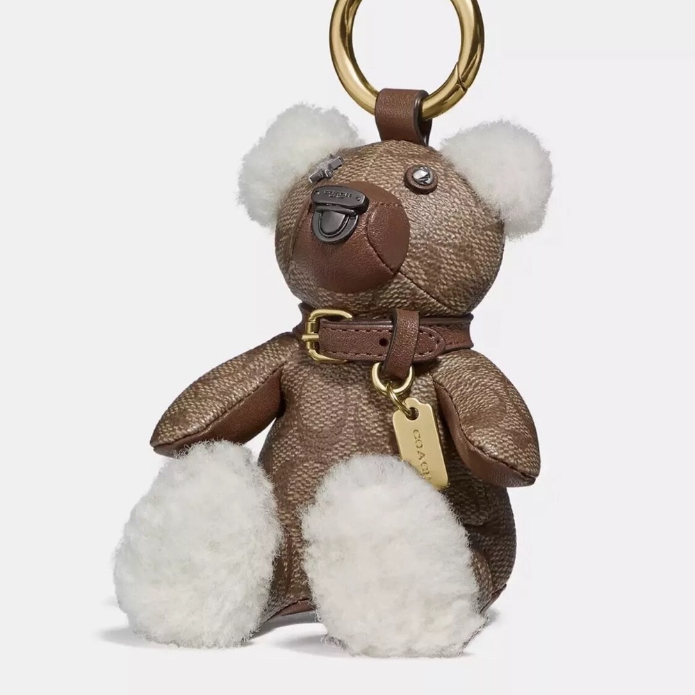 ✨SOLD✨VINTAGE COACH BROWN/TAN SHERLING BEAR BAG CHARM/KEYCAIN!